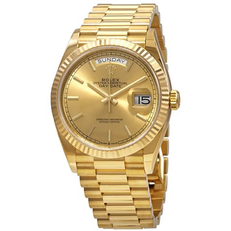 rolex day date 36 yellow gold champagne dial|rolex day date 36 cost.